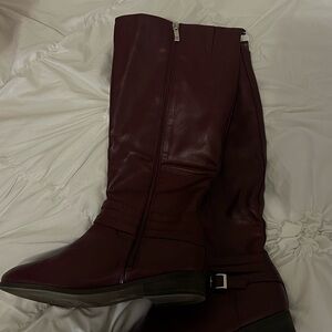 Women's Burgundy Knee-High Boots
